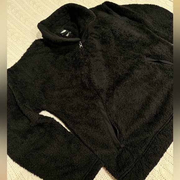Black The North Face fuzzy collar-zip hoodie - Size L - Picture 2 of 6